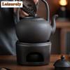 1000 мл Чайник из керамики Zen Black Pottery ручной работы, в форме дворцового фонаря, с поднимающейся ручкой, для кипячения воды на угольной печи, чайный сервиз