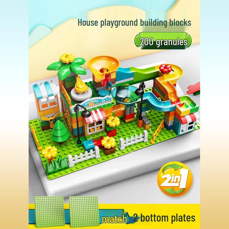 Игровой набор Feile House с горкой для детей от 3 лет - Развивающая игрушка для самостоятельной игры с крупными деталями, Бесплатная доставка