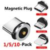 1/3/5/10 шт. круглый магнитный кабель с разъемом типа C Micro USB C 8-контактные вилки адаптер для быстрой зарядки телефона Microusb Type-C магнитный разъем для зарядного устройства