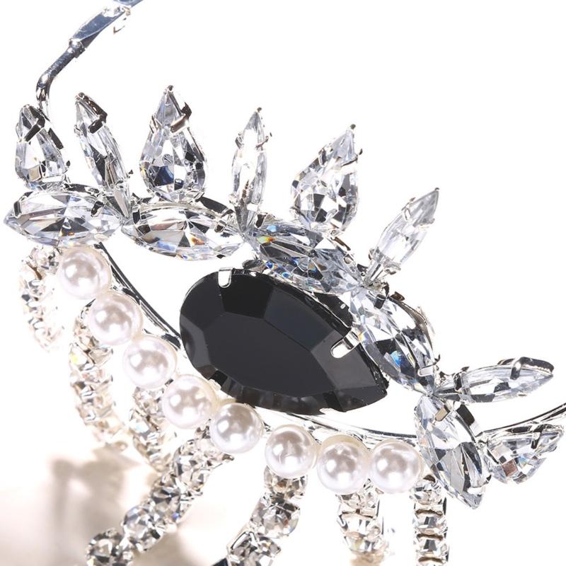 Trendy Eyeglass Frame with Exquisite Diamong Inlay Face Jewelry Accessories Unique Frameless Style Adornment for Women