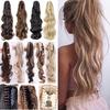Claw Clip On Ponytail Piece Long Pony Tail Hair Extensions As Human