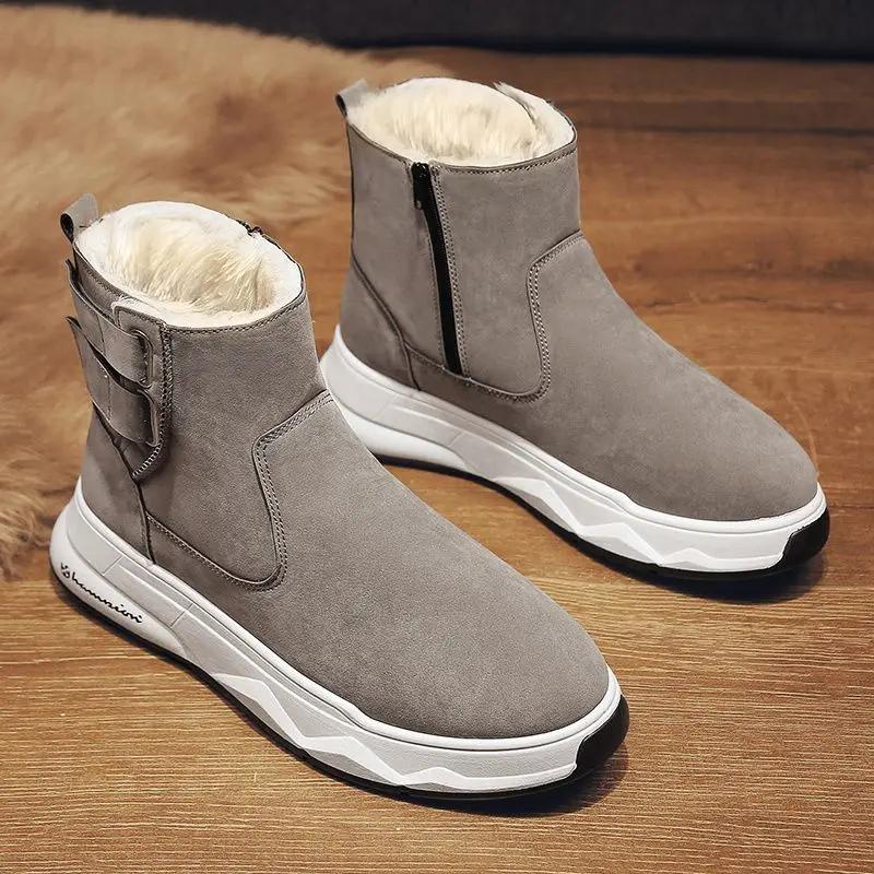 С меховой мужской обувью зимние ботинки для мужчин теплое предложение нескользящие дизайнерские модные 2025 новые винтажные ретро горячие продажи Y2k обувь