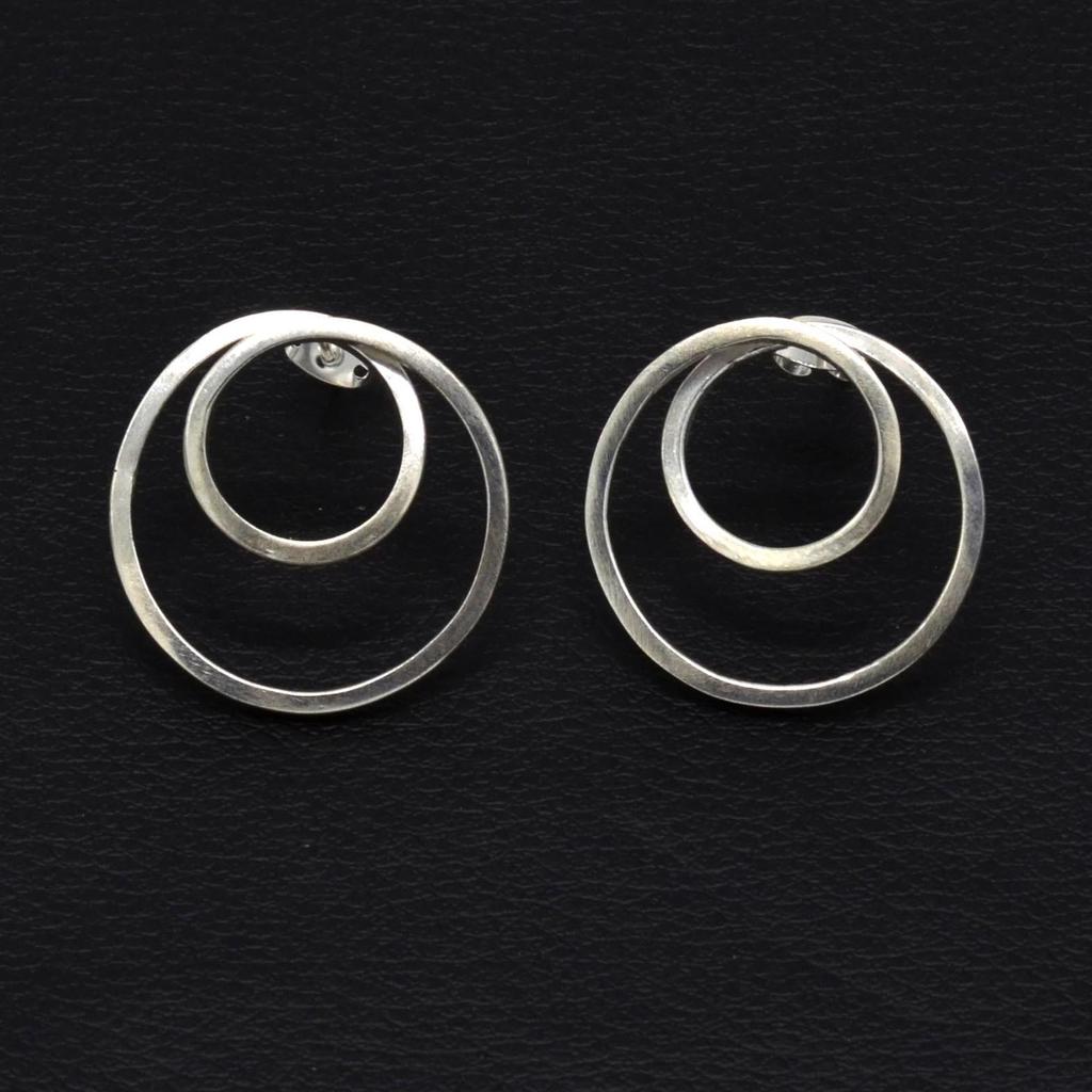 Серьги из стерлингового серебра 925 пробы, круглые серьги-гвоздики ручной работы, подарок для нее