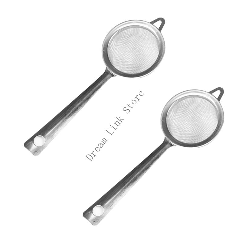 2 Piece Stainless Steel Strainer Set for Cooking Frying and Baking Tasks Metal Flour Sieves Kitchen Tool