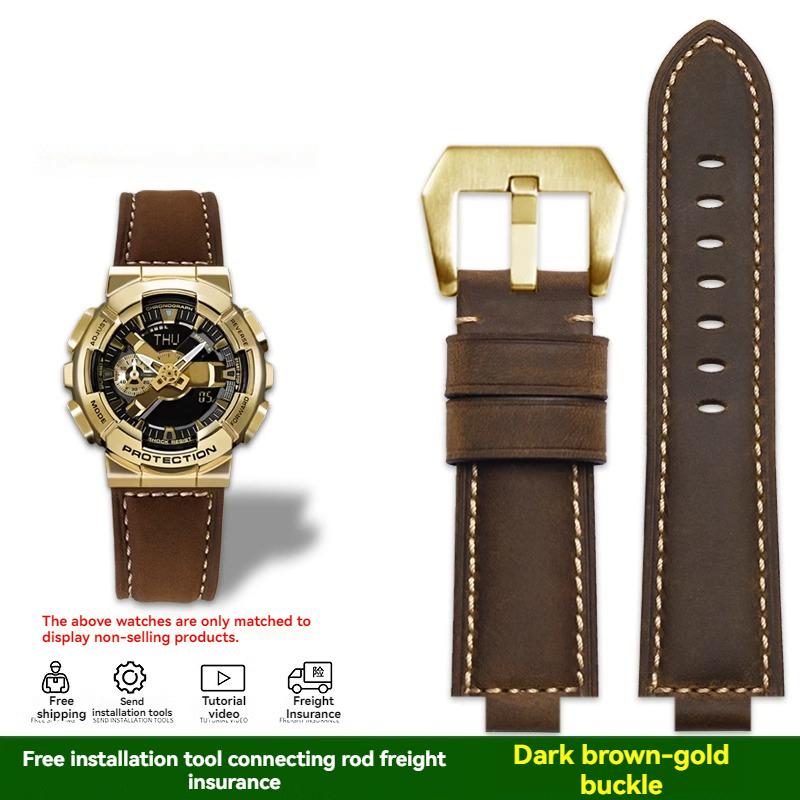 Для Casio Small Steel Cannon GM-110 GM110 GM6900 GM-6900 Модифицированный ремешок для часов из винтажной воловьей кожи Мужской винтажный ремешок 16 мм
