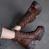 Johnature Thick Bottom Boots With Plush Warm Genuine Leather Versatile Women's Short Boots