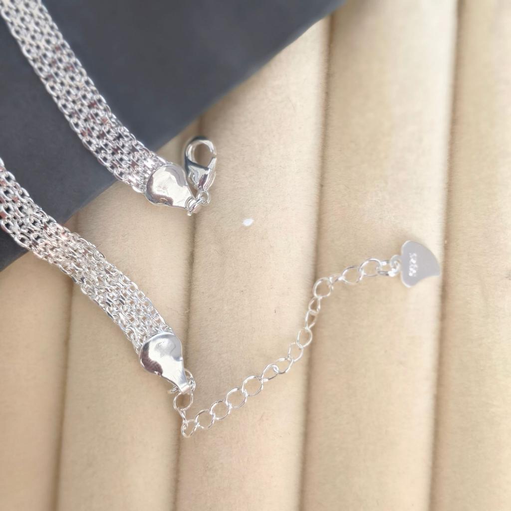 Посеребренный тисненый сетчатый плоский браслет-цепочка для часов Женские модные аксессуары