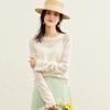 2025 Spring New Style Round Neck Micro Trumpet Sleeve Hollow Knitted Shirt for Women