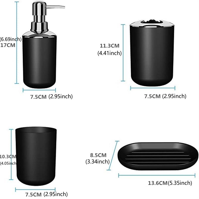 Набор для мытья посуды, аксессуары для украшения ванной комнаты, флакон для лосьона, мыльница, стаканчик для ополаскивателя для полости рта, черный поднос, бытовые принадлежности для ванной комнаты