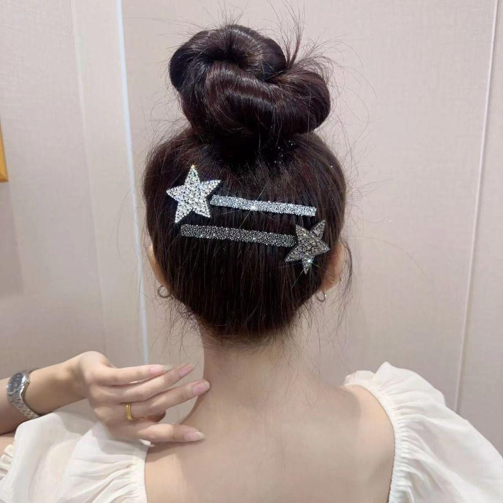 Acrylic Rhinestone Star Hair Comb Pentagram Star Extra Hair Holder  Daily