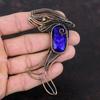 Faceted Blue Sapphire Pendant Copper Wire Wrapped Pendant Handmade Fish Pendant Copper Wire Wrap Jewelry Gemstone Pendant Anniversary Gifts