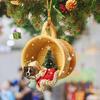 3D чашки украшения для собак в рождественском стиле очаровательны с подвесной веревкой акриловые праздничные украшения для дома и автомобиля