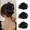2PCS Feather Hair Clip Accessories 3D Rose DIY Cloth Patch Brooch Brooch Accessories  Funeral
