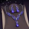 Exaggerated Rhinestone Jewelry Set Crystal Women's Necklace Water Drop Necklace Earrings Set  Women