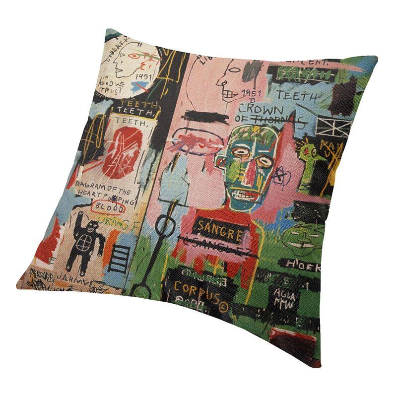 Чехол для подушки Basquiats New York Street с граффити 60x60 см, полиэстер, наволочка для дивана, квадратная наволочка, декоративная домашняя наволочка