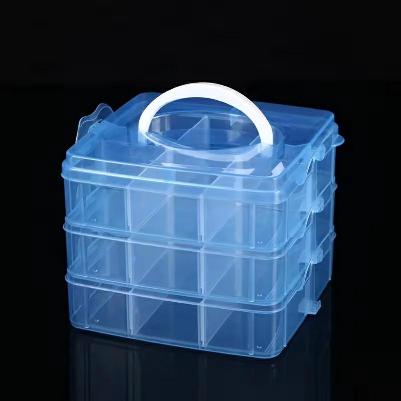 3 Layer Adjustable Stackable Storage Clearly Organizer Cosmetic Gift Necklaces Velvet Plastic Fashion Jewelry Box
