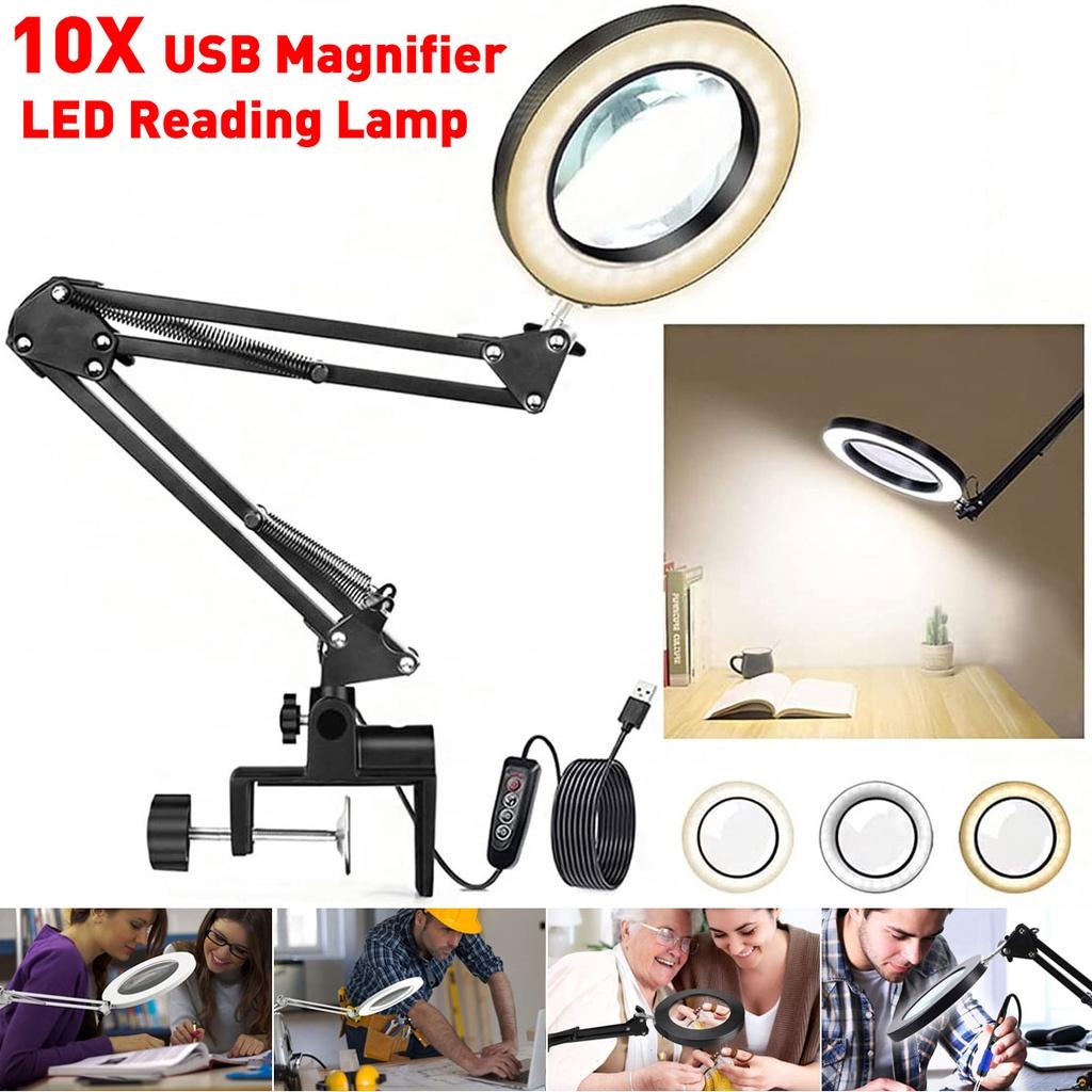 3 цветовых режима, источник питания USB, подсветка, лупа, складная 10-кратная лупа, настольная лампа, светодиодные лампы для чтения
