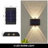 Solar Outdoor Wall Light 12 LED Waterproof Garden Light Courtyard Balustrade Decorative Atmosphere Lamp Down Luminous Solar Lamp