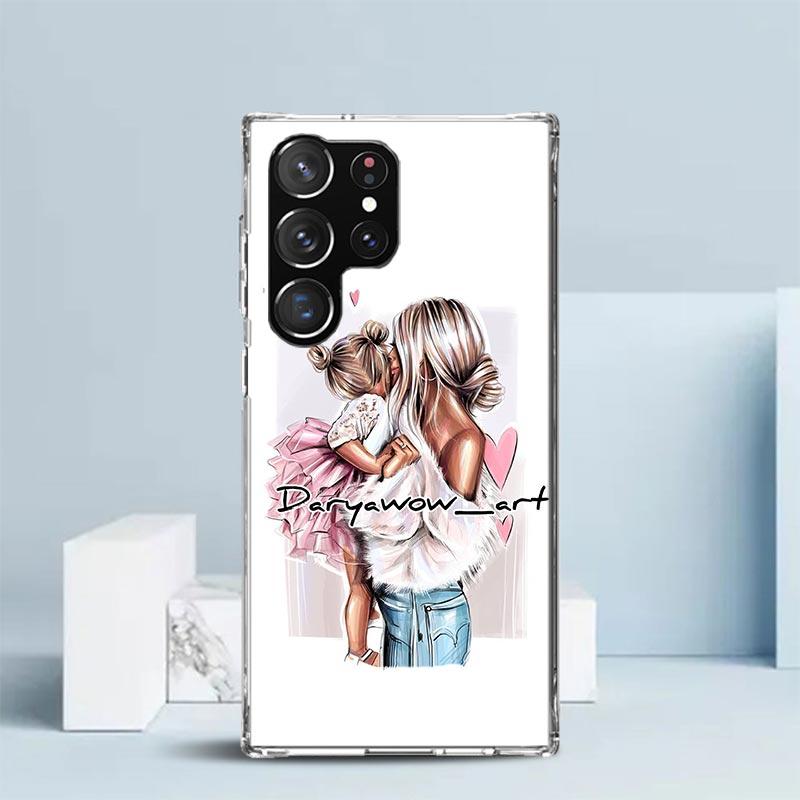 Чехол для телефона 'Мама и Малыш' для Samsung Galaxy S24 S25 Edge S26 Ultra S22 S23 Plus S21 + S20 FE Мягкий ТПУ Задняя крышка Galaxy S22 S23