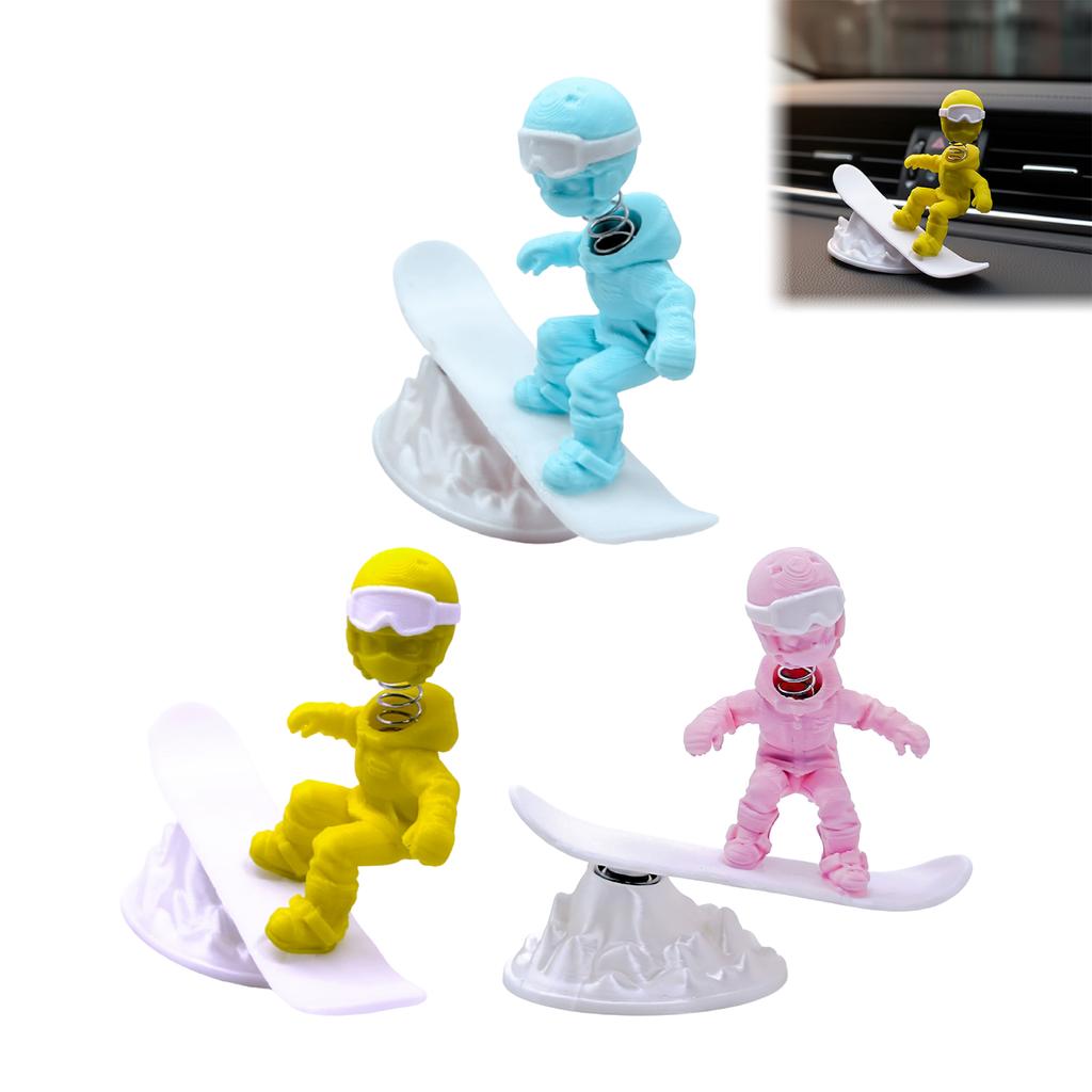 Inertia Skiing Figure Car Ornament Decor Stress Relief Toy for Car Interior Desktop Decoration