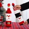 Christmas Decorations Red Wine Champagne Set Cartoon Knitted Wine Bottle Set Hotel Restaurant Atmosphere Scene Layout