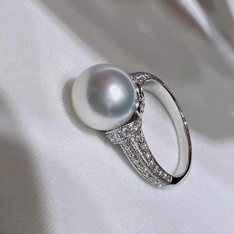 Кольцо с имитацией жемчуга Light Luxury для девочек, кольцо с цирконием Princess Fairy, модные ювелирные изделия высокого класса