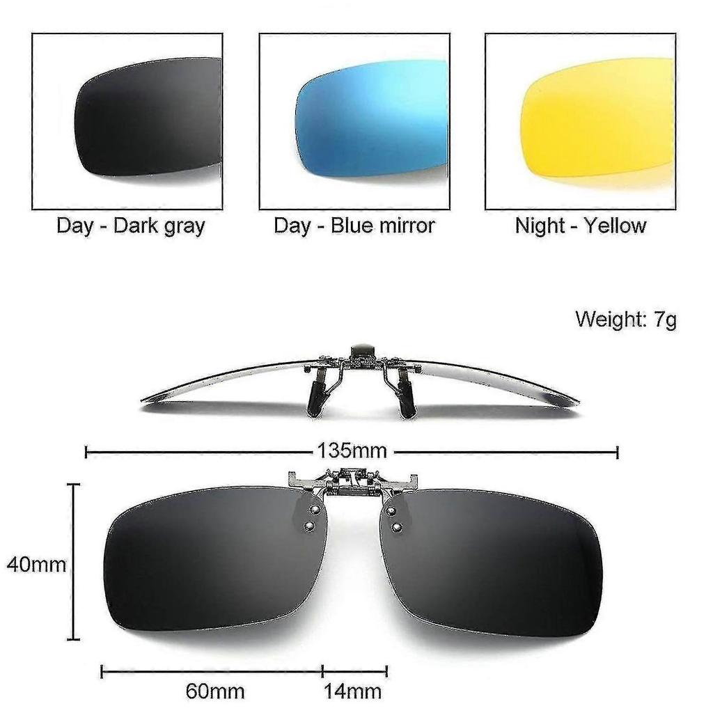 3 Pack, Clip On Flip Up Polarized Lens For Uv Protection Sunglasses/dian01