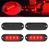 4PCS 12v/24v Feux De Position Latéraux Pour Remorque Et Camion, 4 LED, Feux De Calandre De Camion, Feux De Position, Feux LED Rouges Fumés Étanches
