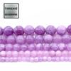 Бусины из халцедона персиково-фиолетового цвета: Круглые бусины из натурального камня для изготовления браслетов и сережек своими руками.