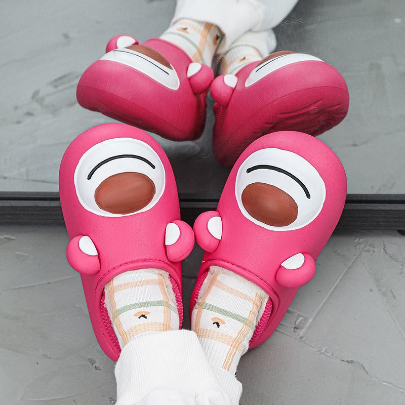 Водонепроницаемые зимние милые плюшевые тапочки с медвежьим мехом для женщин и мужчин, теплые женские тапочки для дома и улицы, удобные хлопковые туфли унисекс