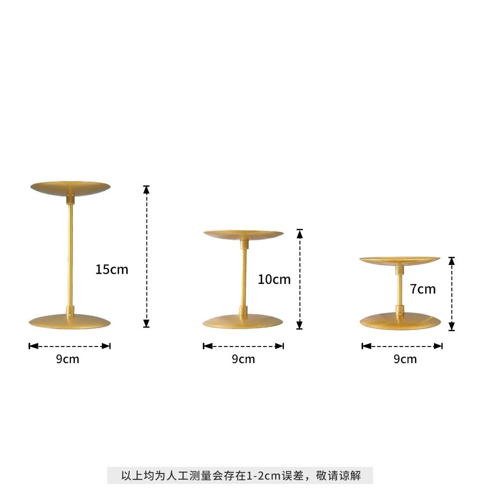 Candlestick Candle Base Candlestick Matte Disc Black Metal Iron Ornaments Wedding Decorations Candelabro Memory Candle Holders