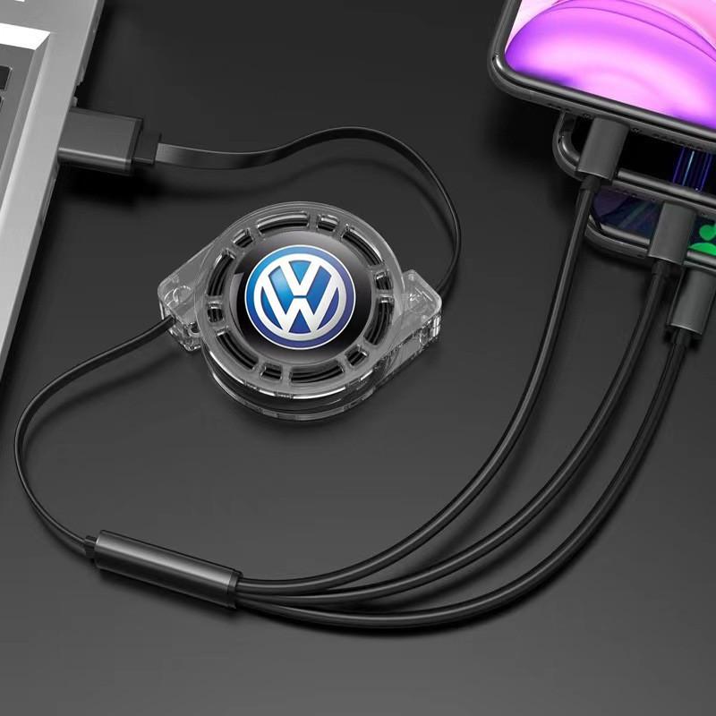 W161 Новый 3-в-1 Micro USB Type C Зарядный кабель Мультизарядное устройство Для Volkswagen RLine Golf GTI Passat Jetta Beetle B7 B5 Tiguan Scirocco