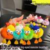 Plush Rex Rabbit Fur Duck Keychain with Big Eyes and Fur Ball