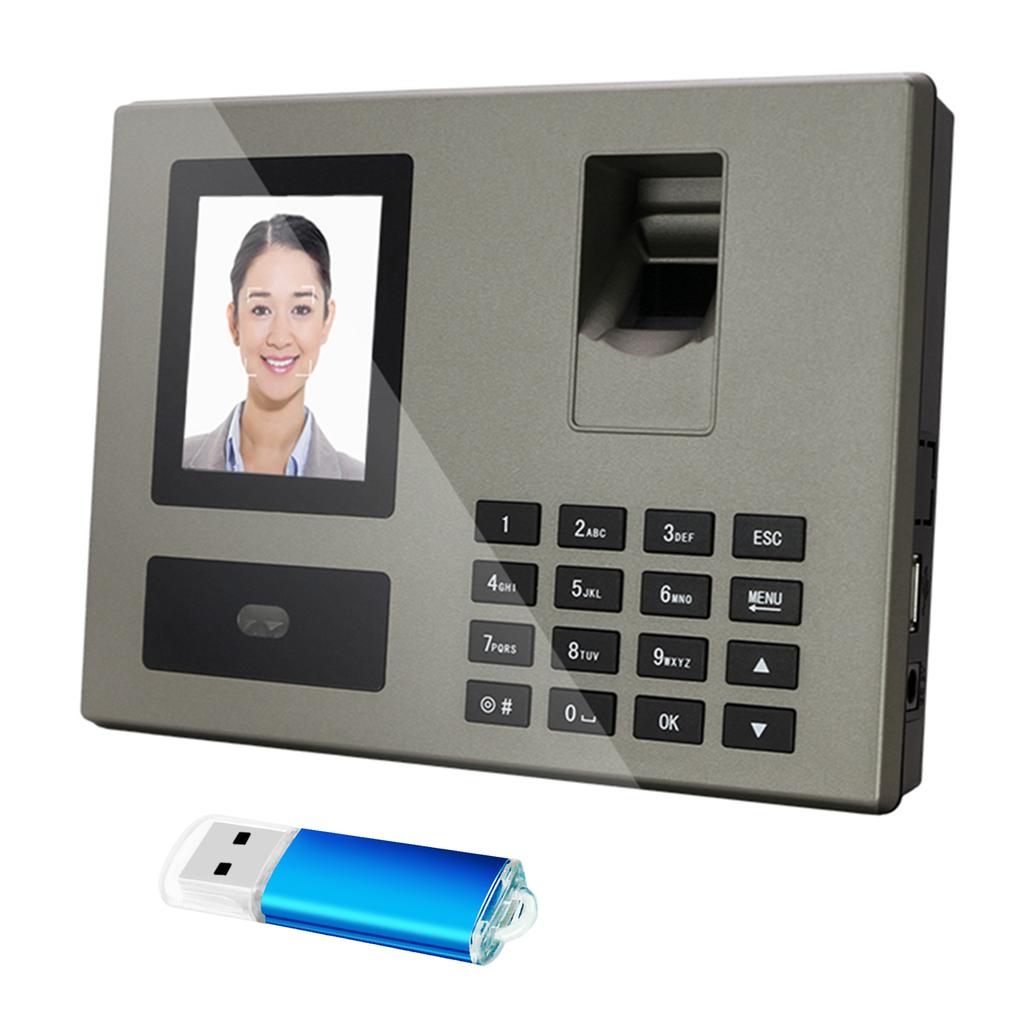 Intelligent Face Biometric Fingerprint Password Employee Attendance Machine Checking in Recorder 2.8 inch TFT Screen Infrared Dual Camera Fast to Ide