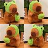 Toy Capybara Plush Cute Frog Dinosaur Hat Backpack Funny Sleep Doll Comfort