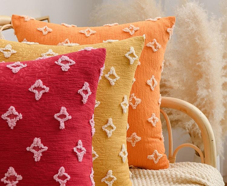 Ins Flower Star Хлопковая наволочка Подушка для талии Спальня Диван Плавающая спинка Чехлы для подушек