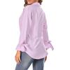 Womens Solid Color Loose Flared Sleeve Tops Ladies Long Sleeve Buttons T Shirt Blouse