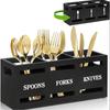 Kitchen Utensil Holder Cooking Organizer with 3 Compartments Flatware for Catering