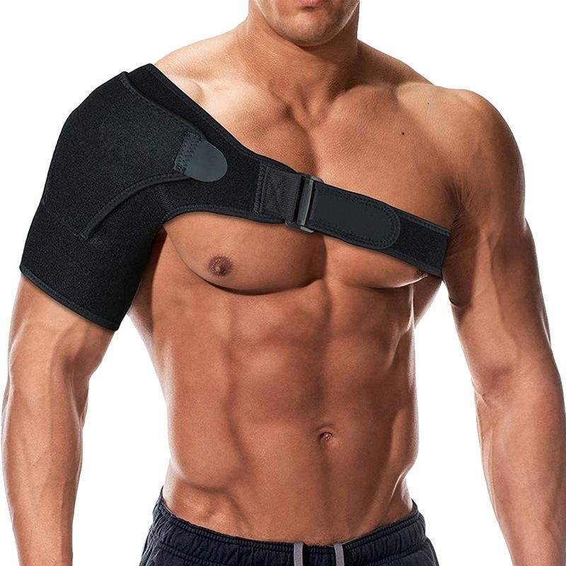 Compression Shoulder Brace for Men and Women, for Preventing Strains and Dislocation, Adjustable Fits Left and Right Arm