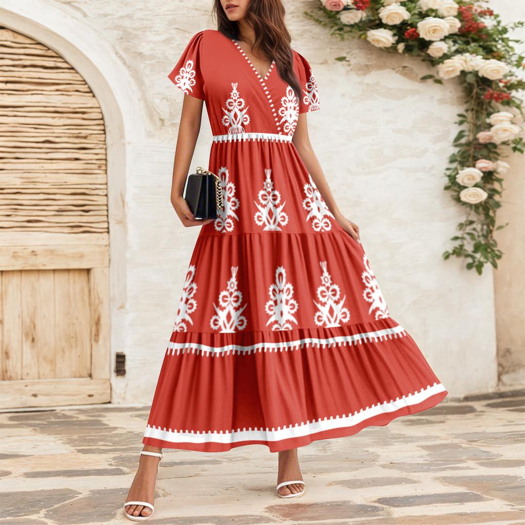 Женские струящиеся платья Женские летние платья Повседневные платья макси с коротким рукавом Официальные платья макси