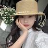 Hepburn ethnic wind fine grass encryption straw hat women's summer seaside vacation Panama jazz hat sunscreen sunshade top hat