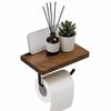 Natural Walnut Wooden Toilet Paper Holder Wall-Mounted Phone Holder Shelf  Home