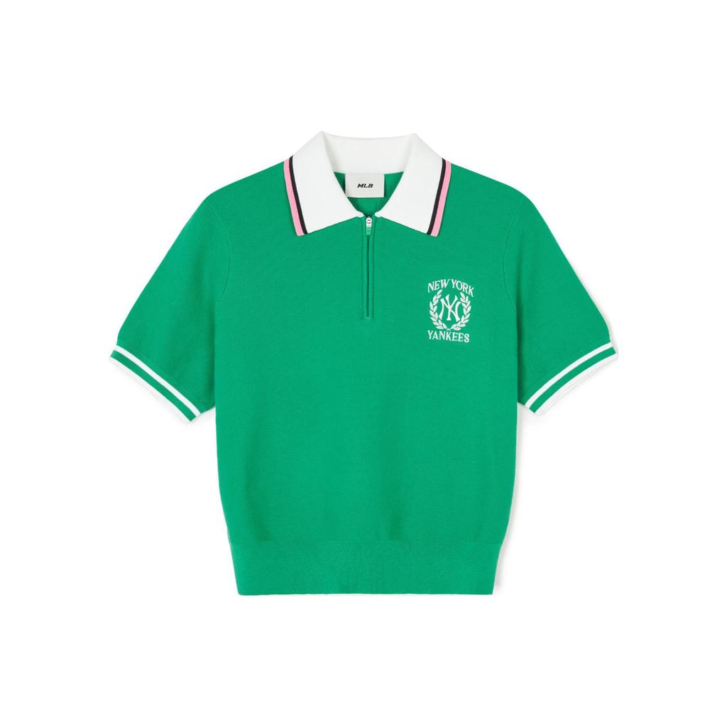 Новые женские поло в стиле колледжа MLB, зеленые 3FKPV0543-50GNN