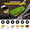 Garden Seeder, Metal Precision Garden Push Seeder With 6 Seed Plates, Walk-Behind Row Crop Planter, Manual Garden Lawn Spreader for Sowing Seeds,