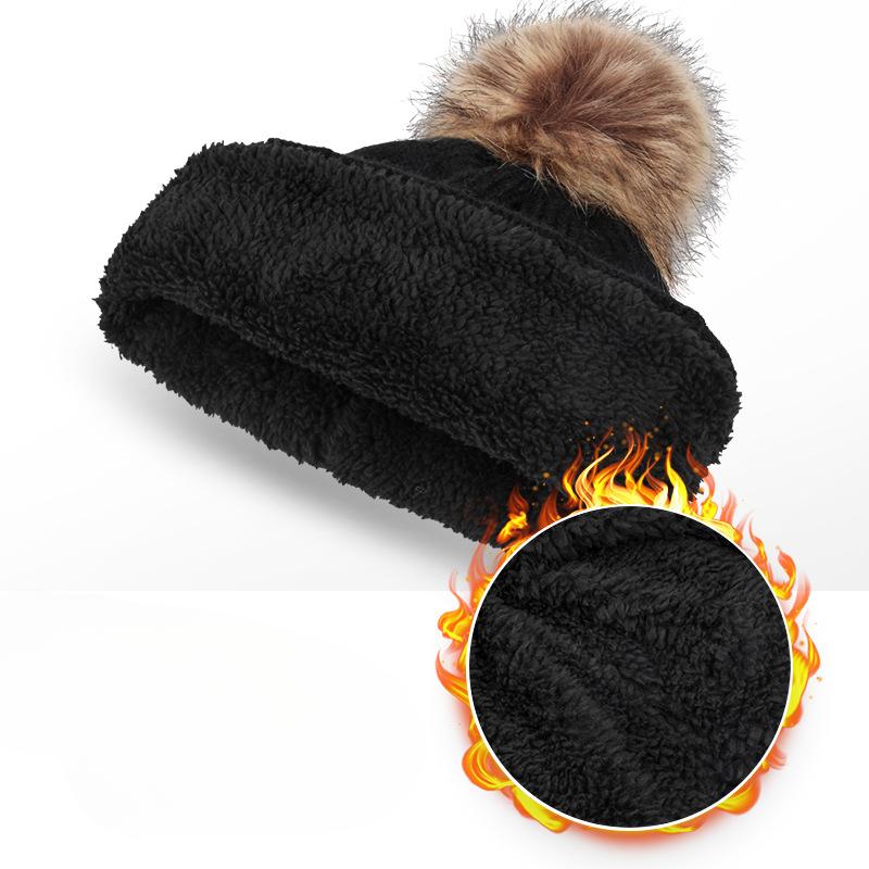 Осенне-зимние шапки для женщин Милая шапка из шерсти с помпоном Теплая однотонная шерстяная шапка Корейская версия Женская жаккардовая модная вязаная шапка Универсальная