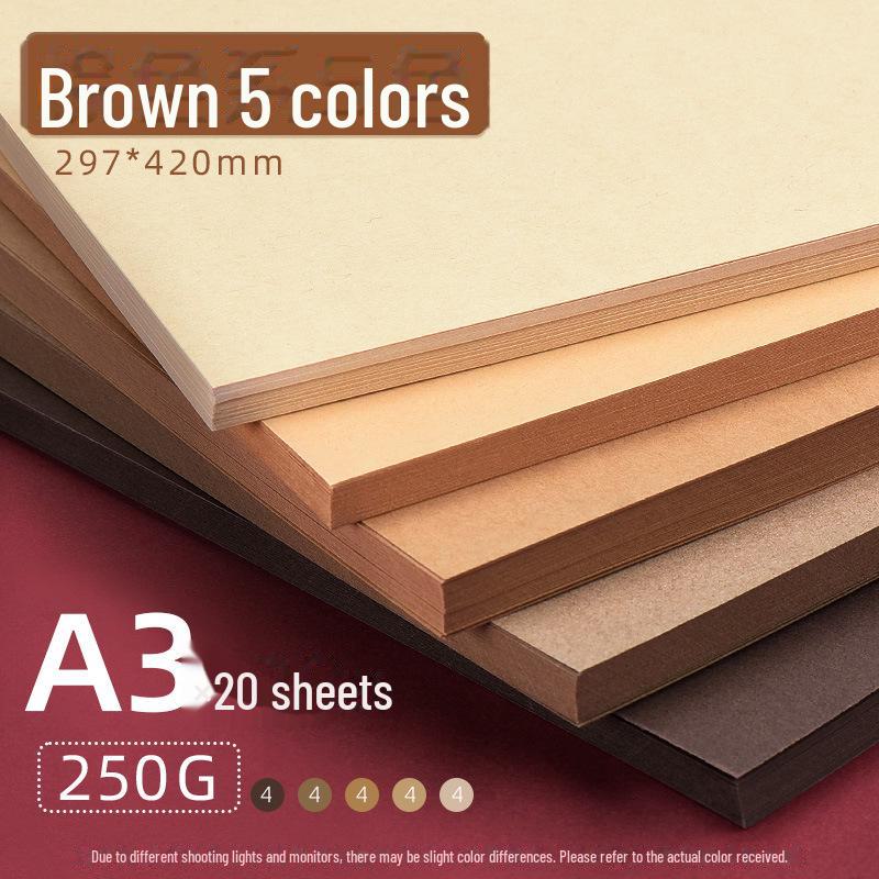 Кольцо ручной работы из плотного картона кофейного цвета Yuanhao - A4/A3/4K с фоном из коричневого древесного леса