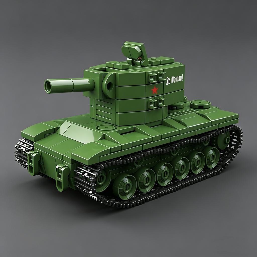 New KV-2 Heavy Tank Series Toy Set - Full Crown Building Blocks Assembly Model - Military 100248 Armored Vehicle - Gift