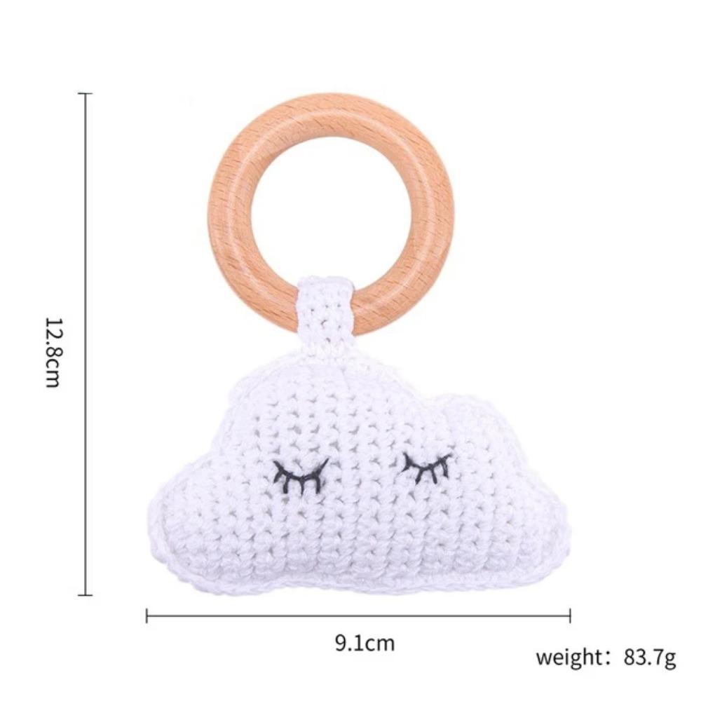 1Pc Customized Baby Teether Wooden Bracelet Crochet Rattle Toys BPA Free Crochet Lemon Bunny Rodent Rattle Newborn Toys Gift