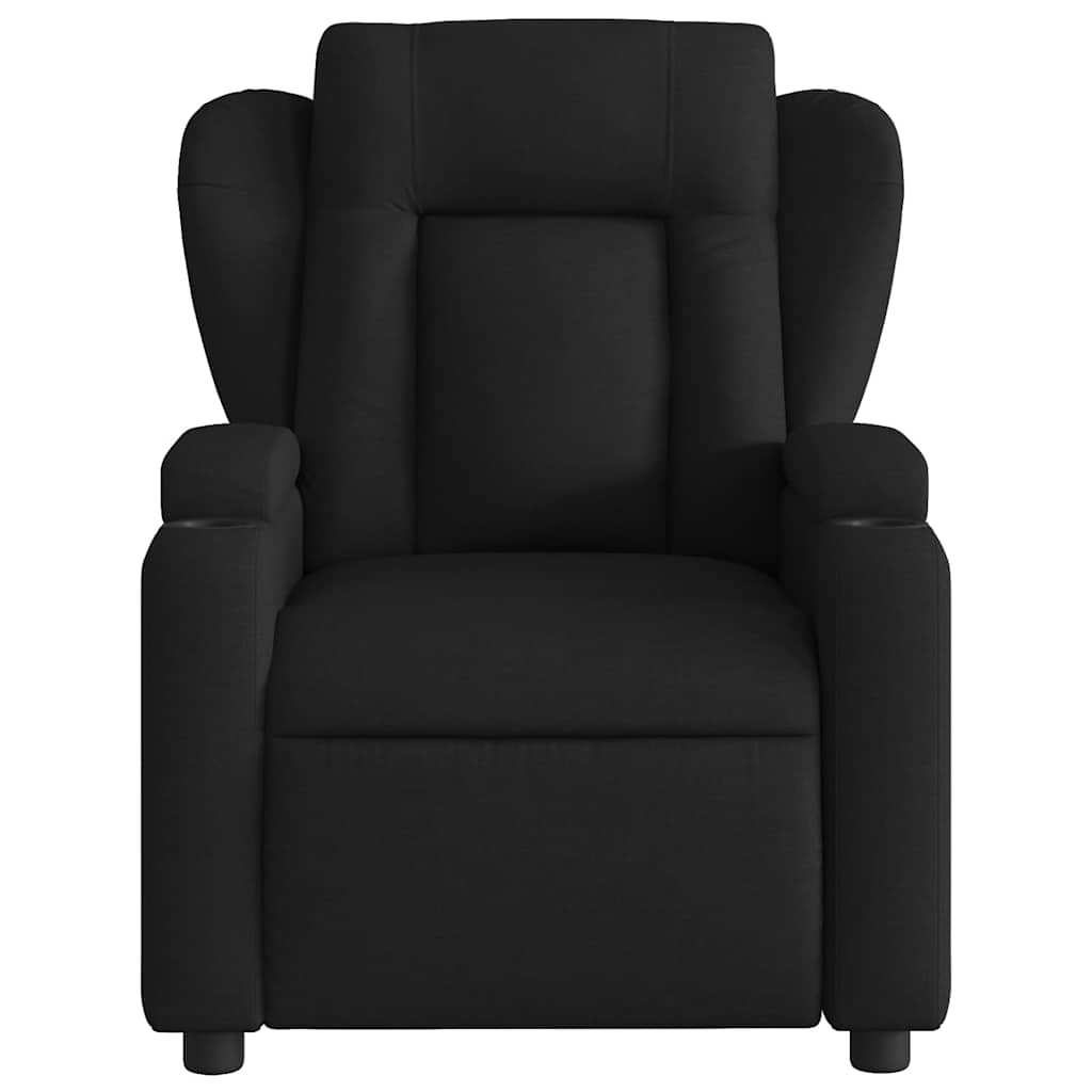 Electric Recliner Chair Black Fabric