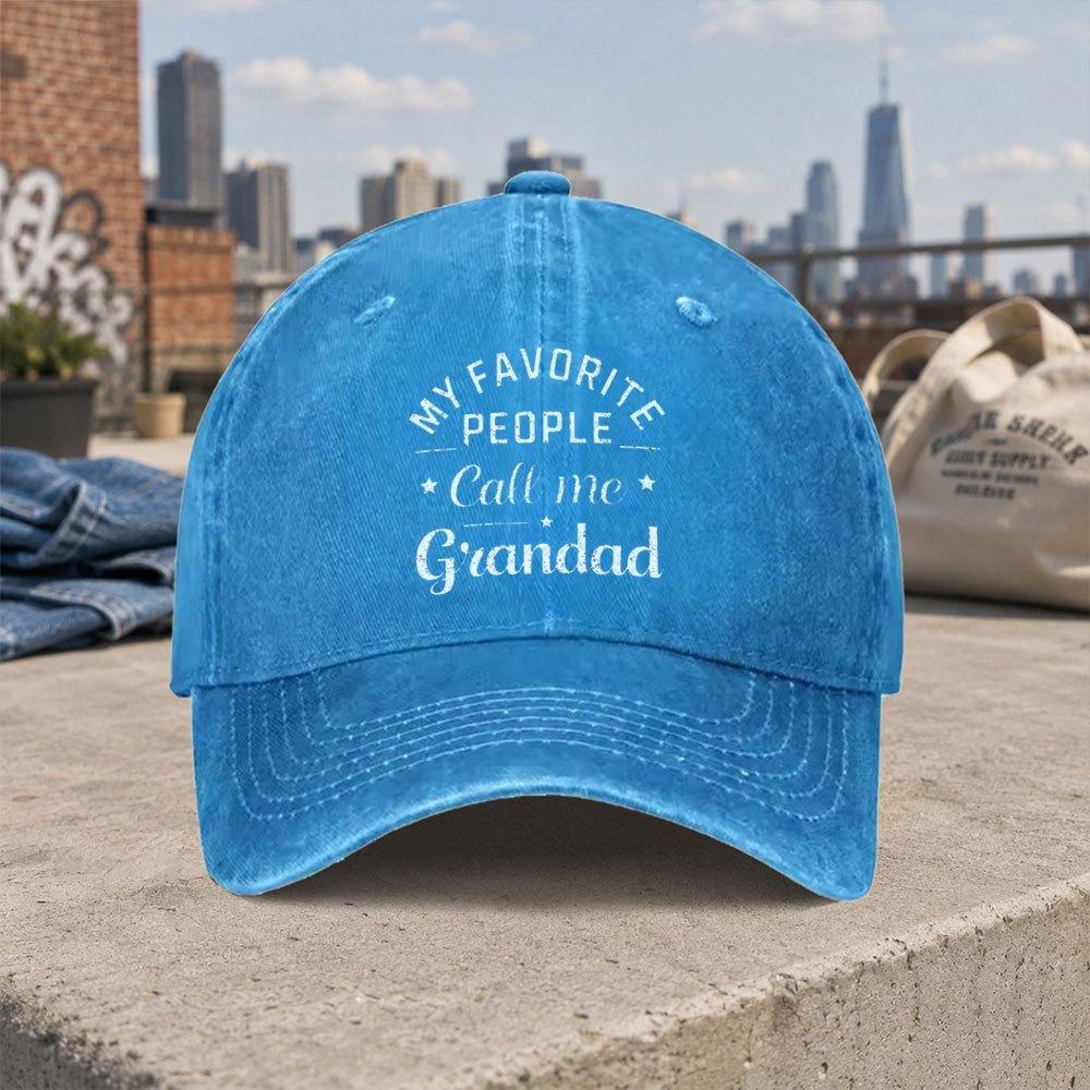 GrandfatherThemed Vintage Washed Baseball Cap Unisex Duckbill Hat